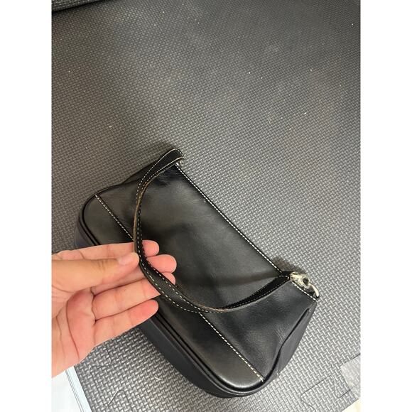 Vintage Coach Hampton 7785 Mini Black All Leather Demi Shoulder Bag 90s Y2K - Picture 6 of 12